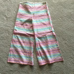 New Garnet Hill girls rainbow stripe swim coverup large